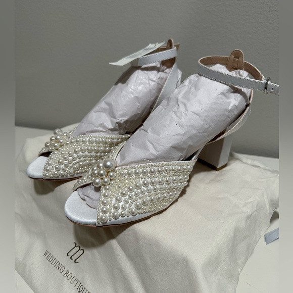 Monsoon - Pearl Bridal Block Heeled Sandals Ivory - Picture 3 of 10